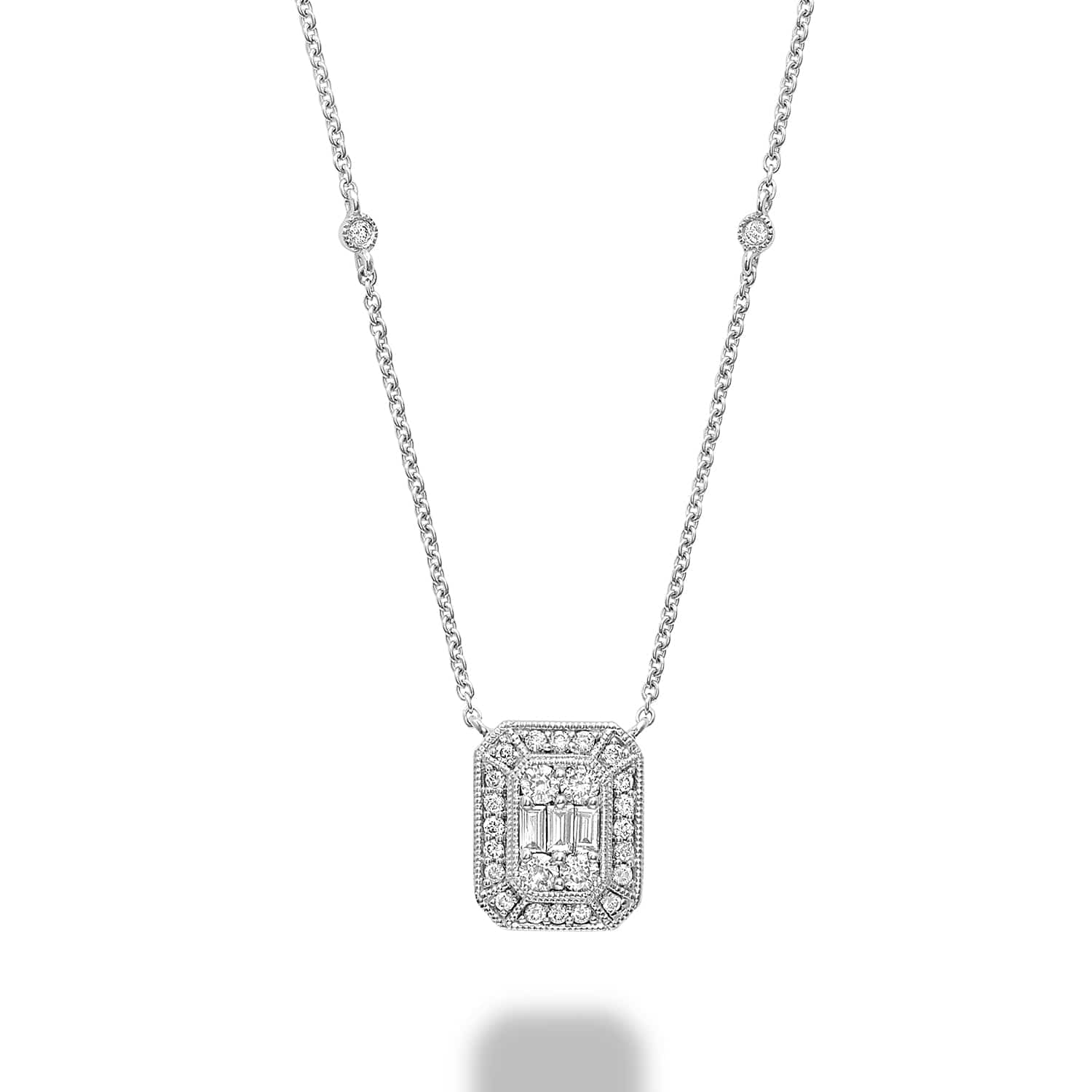 Emerald Cut Diamond Pendant