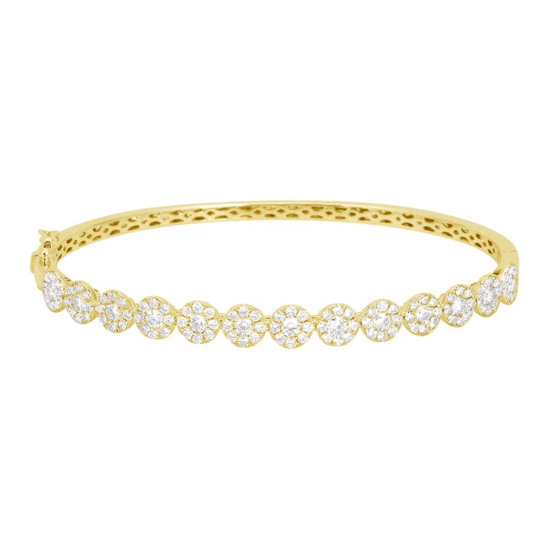 14K Gold Diamond Circle Bangle