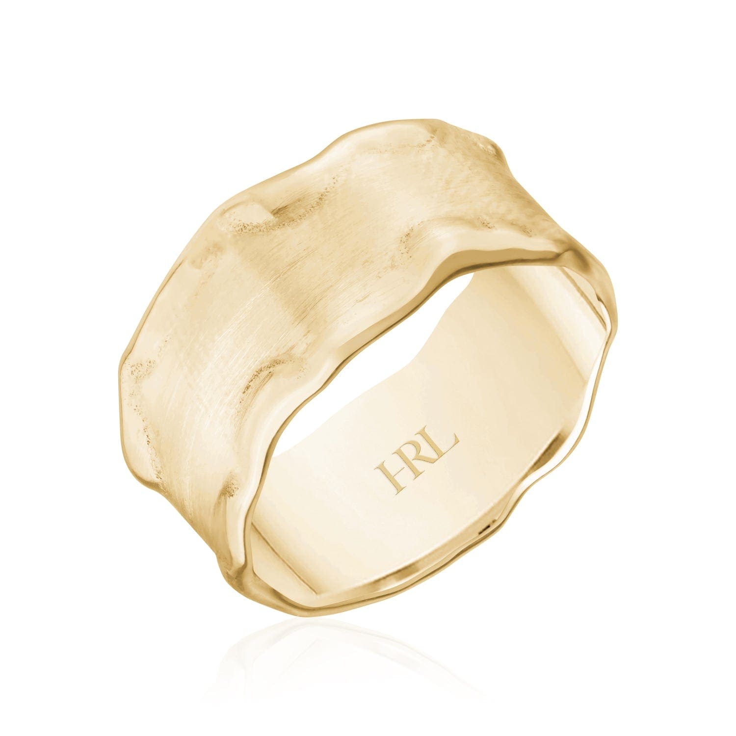 Organic Wavy Matte Gold Wedding Band
