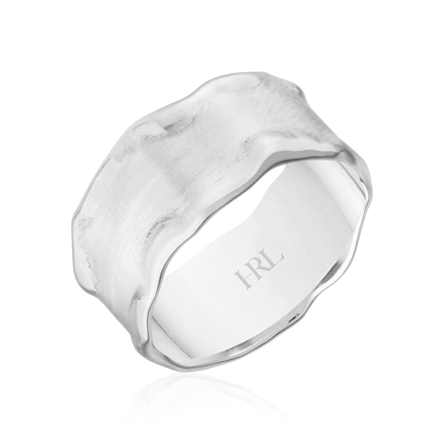 Organic Wavy Matte Gold Wedding Band