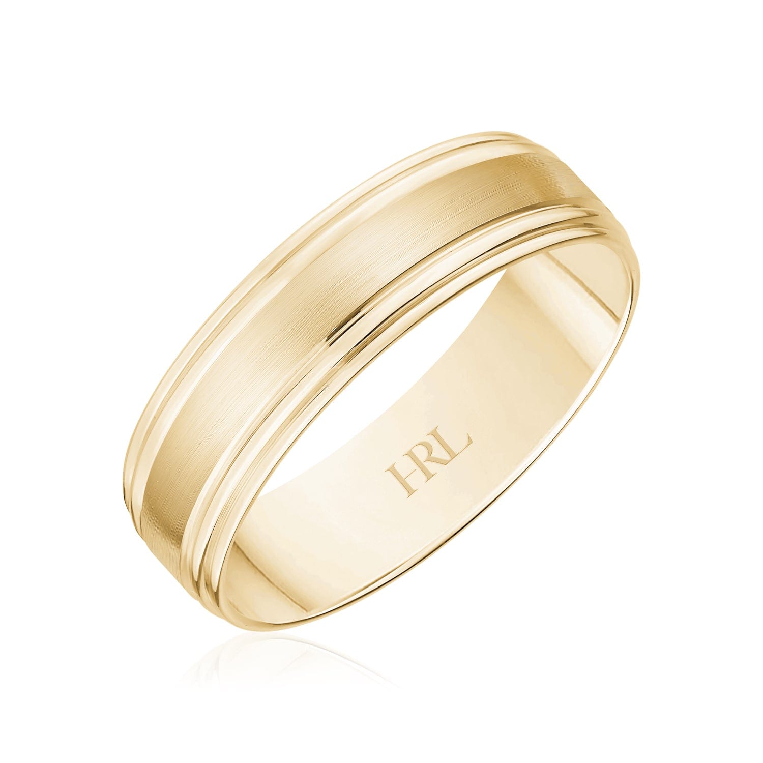 Classic Yellow Gold Wedding Band with Satin Finish and Double Polished Edges