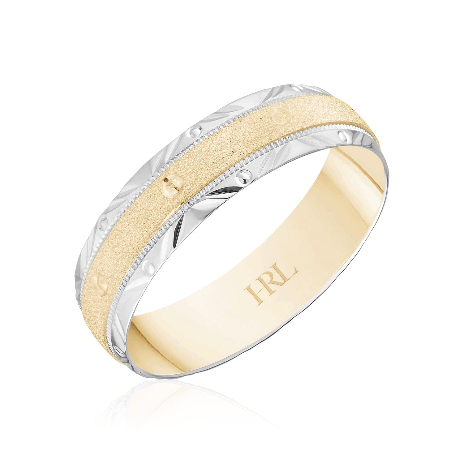Textured Gold & White Pattern Band