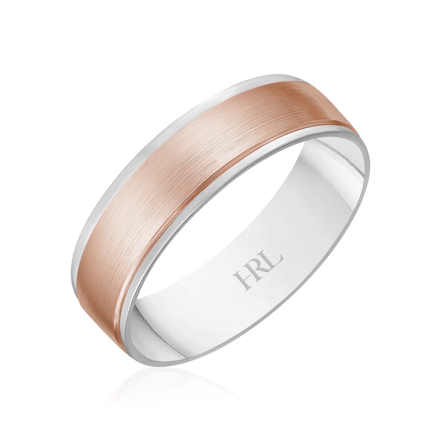Brushed Rose & White Gold Band