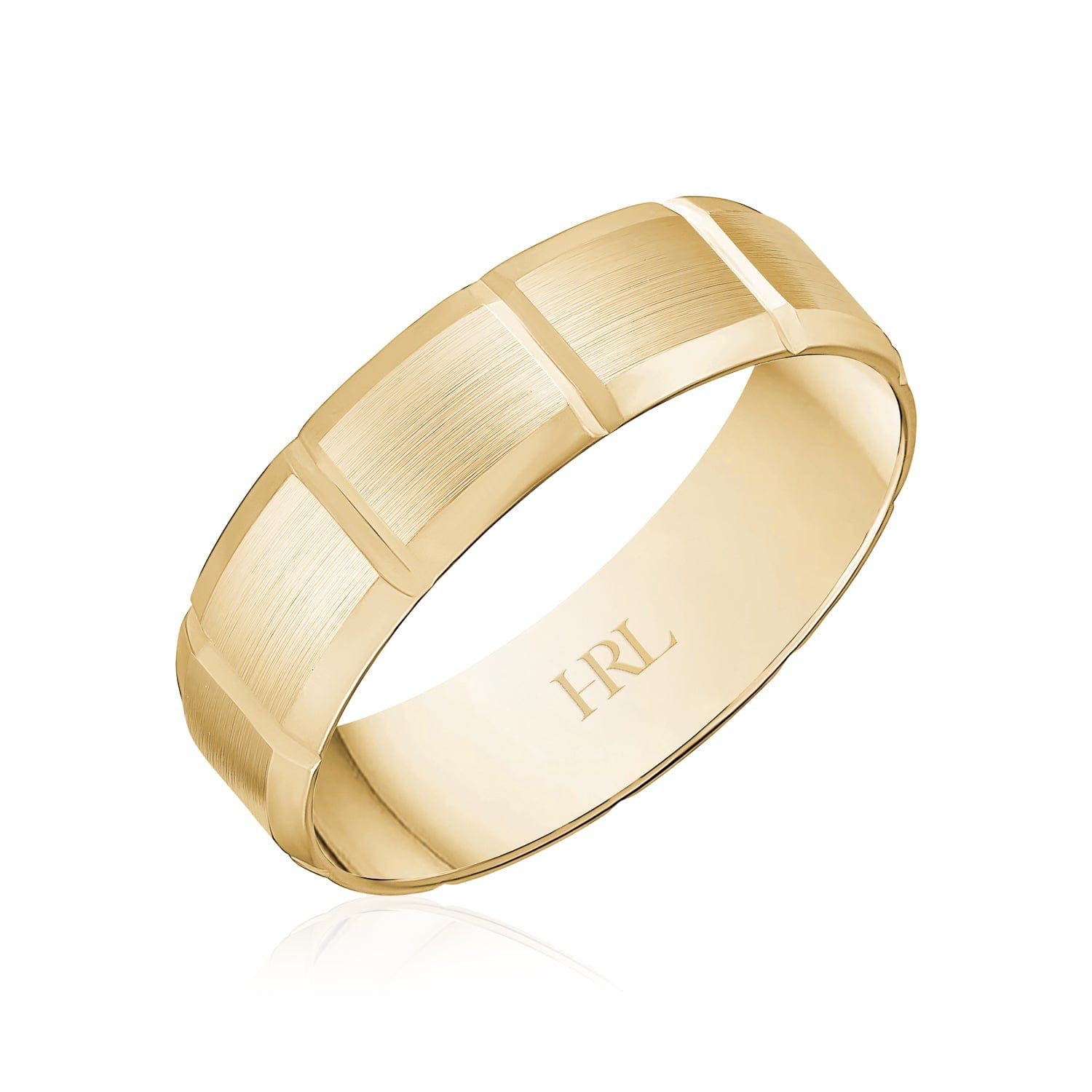 Satin Block Gold Band