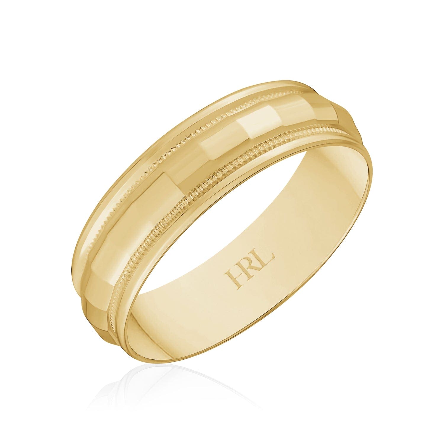 Polished Beveled White Gold Band