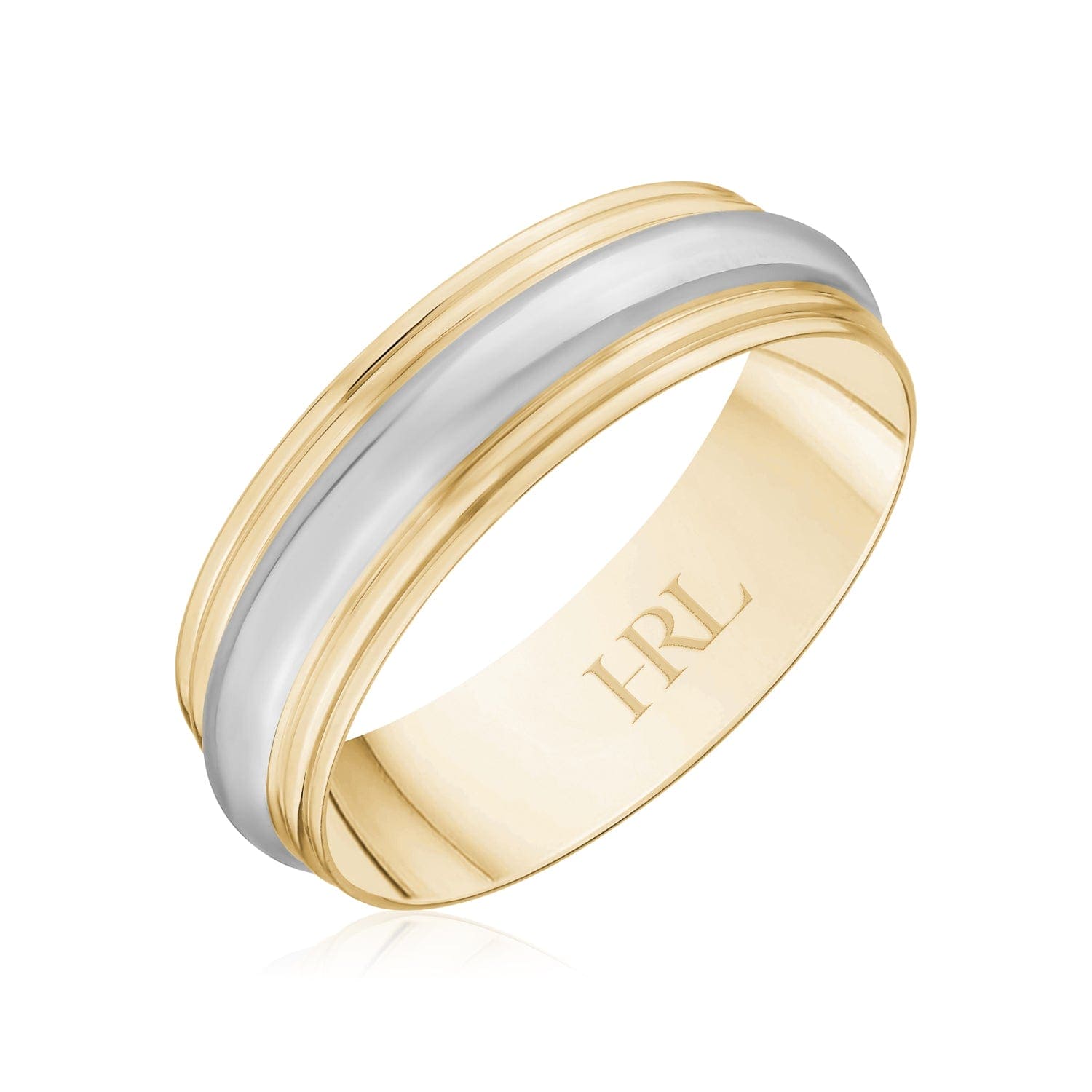 Classic Domed Two-Tone Gold Band