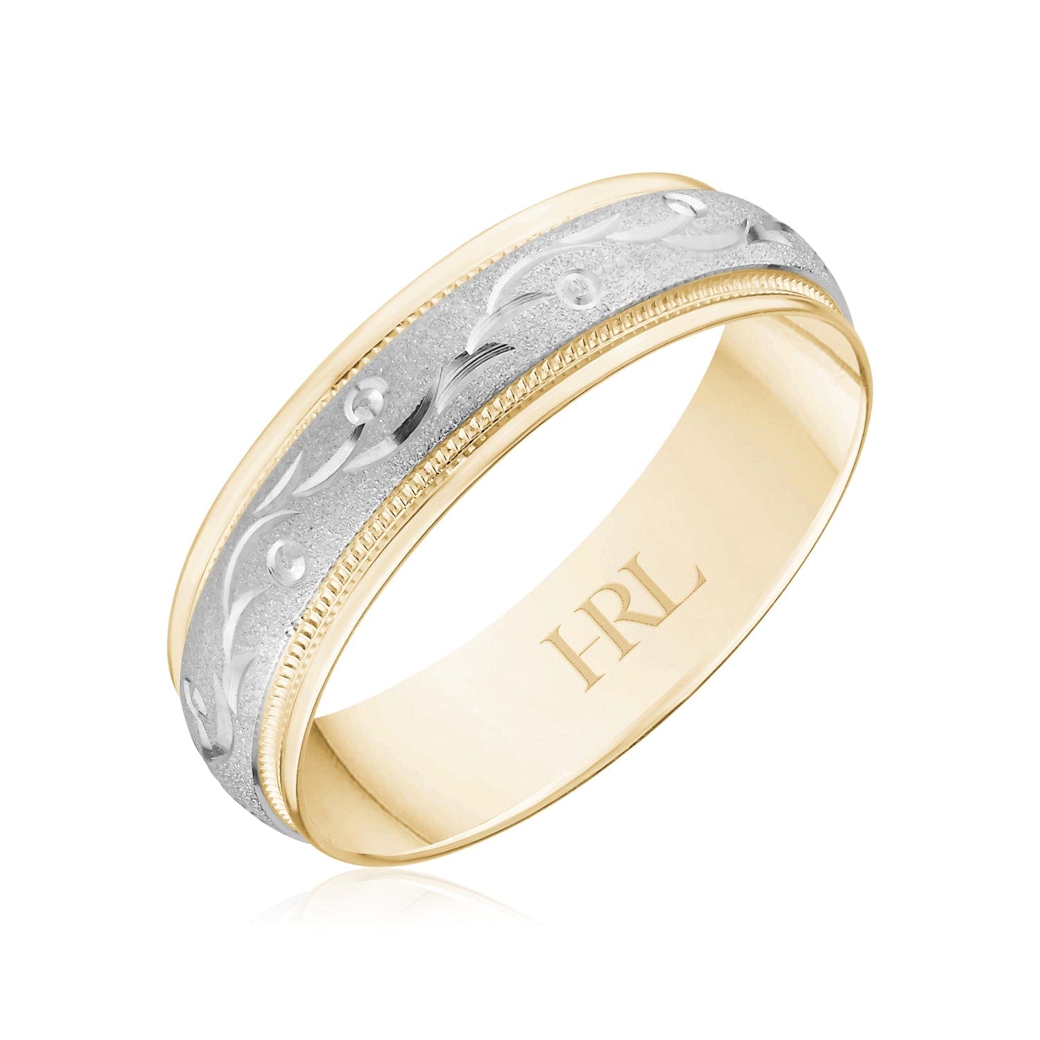 Scrollwork Two-Tone Gold Band