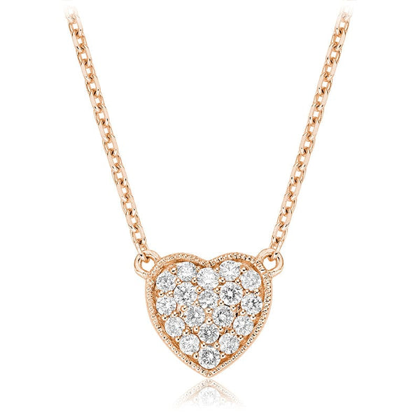 Heart Pave Diamond Pendant Necklace