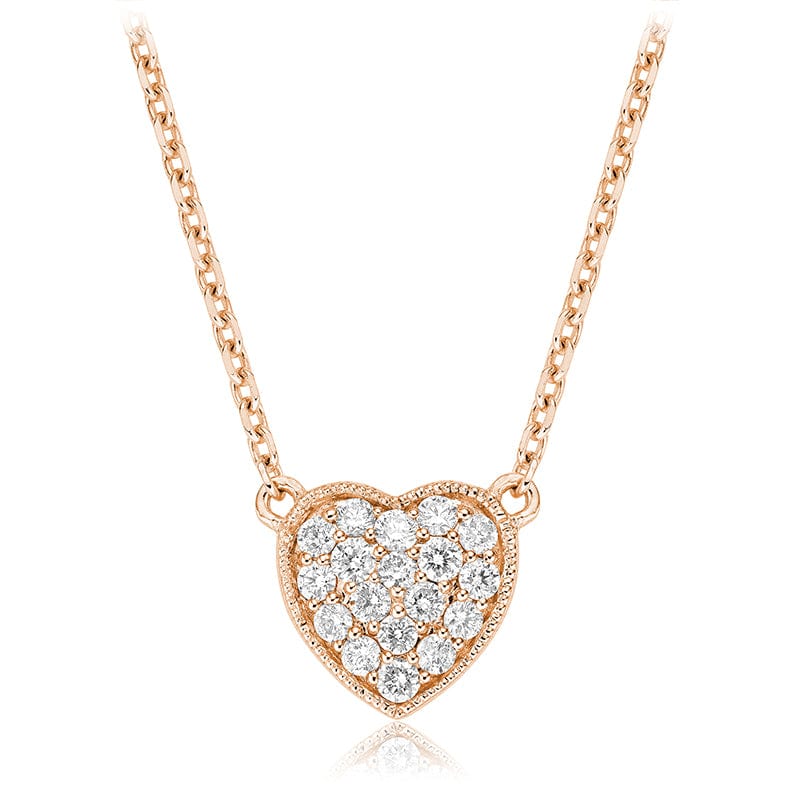 Heart Pave Diamond Pendant Necklace