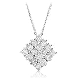 Mini Pavé Square Diamond Pendant