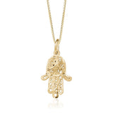 Gold Hamsa Hand Pendant