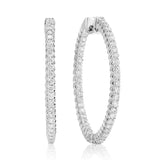 In and Out Shared Claw Diamond Hoops