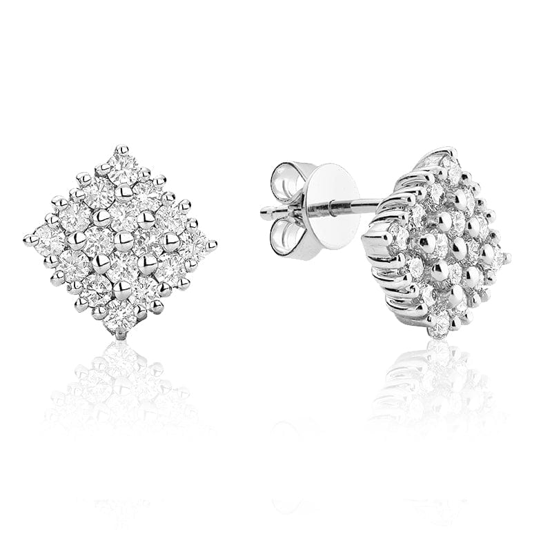 Cluster Diamond Stud Earrings