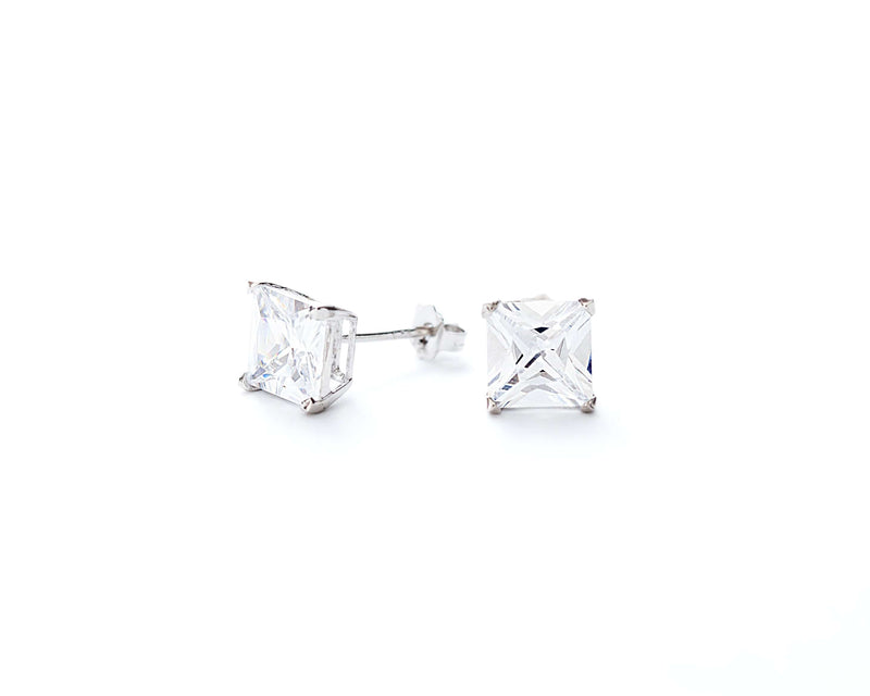 Sterling Silver Square CZ Studs