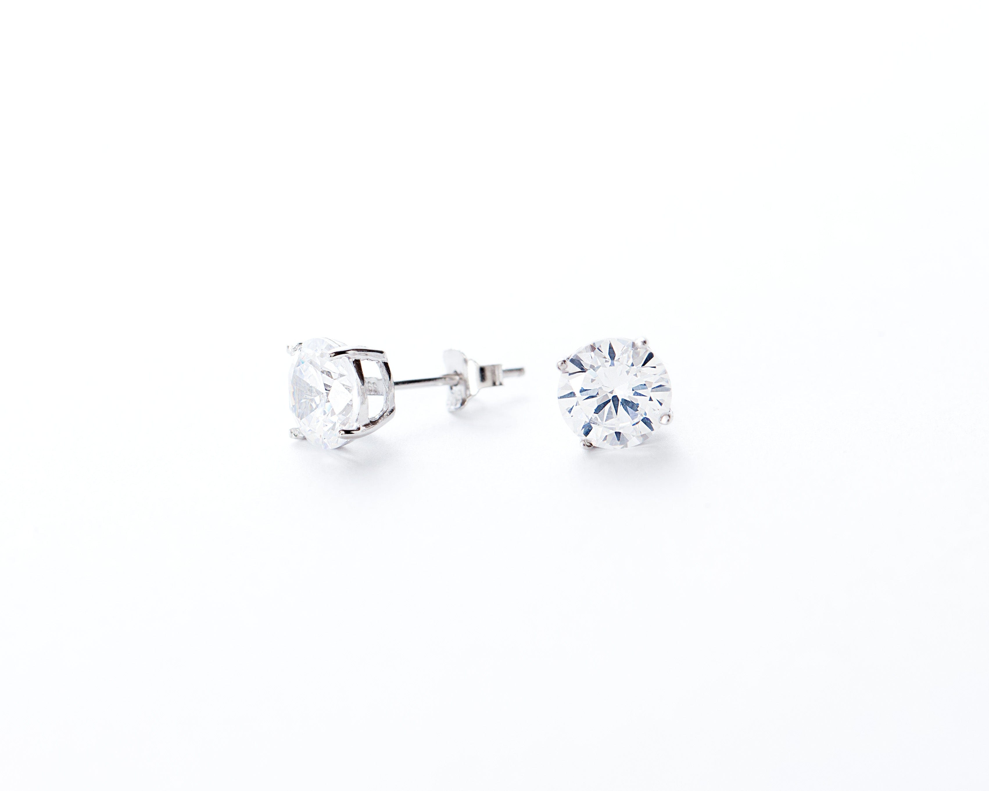 Sterling Silver Round CZ Studs