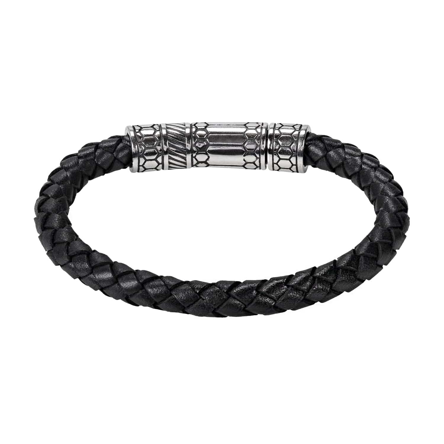 Steel Men's Leather Bracelet