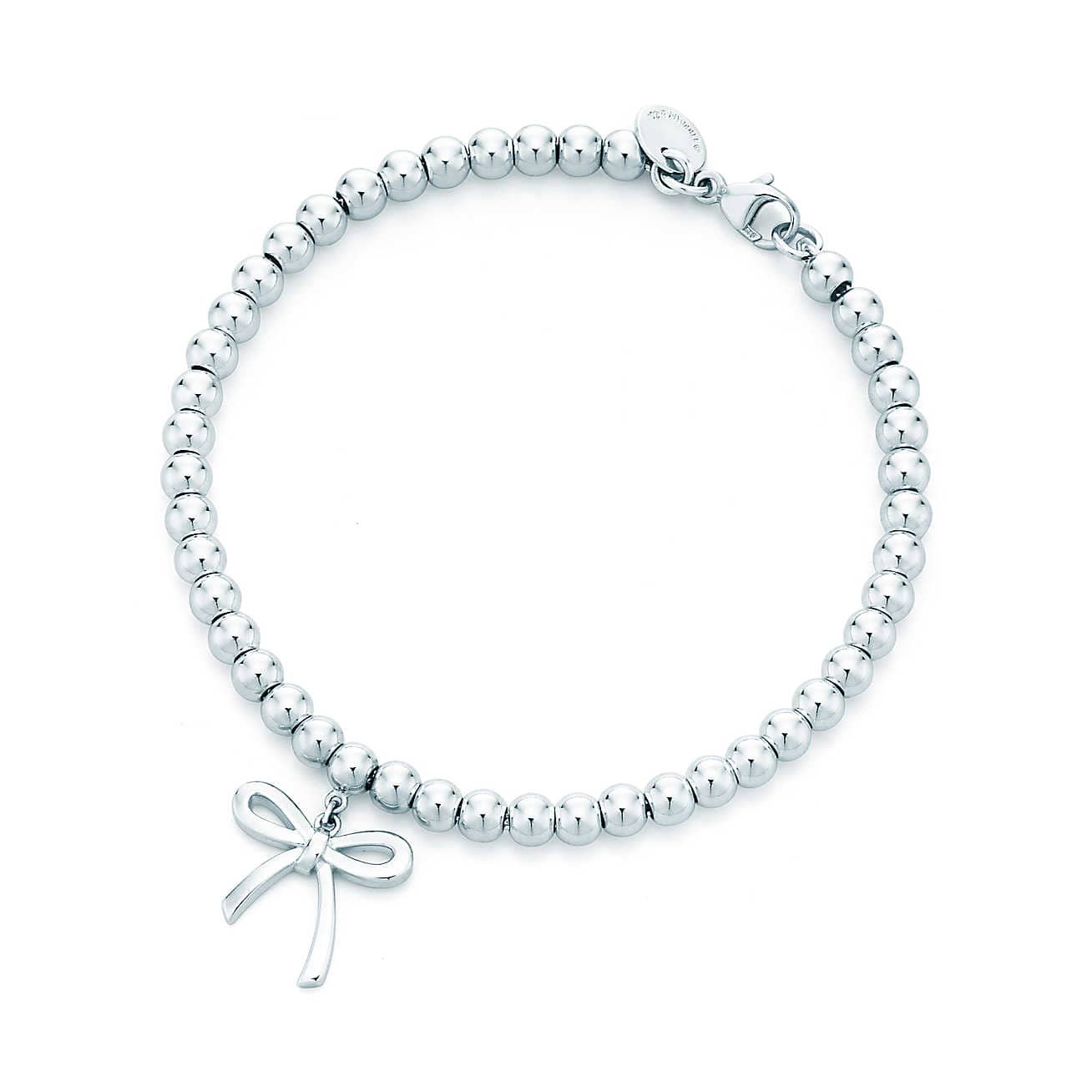 Sterling Silver Ribbon Charm Bracelet