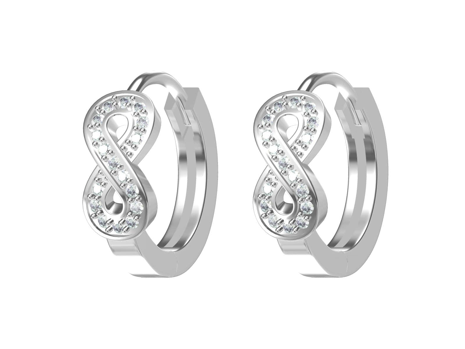 Infinity Sterling Silver CZ Huggie Earrings