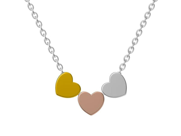 3 Heart Sterling Silver Necklace