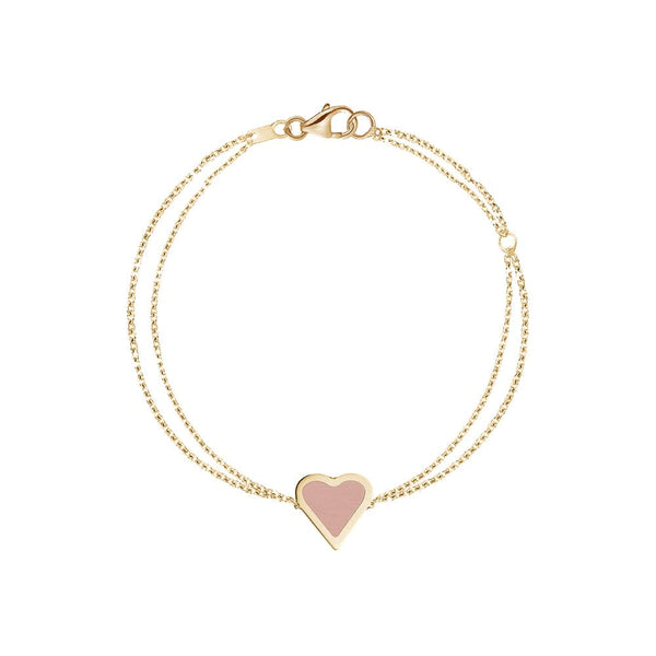 Pink Heart Enamel Bracelet