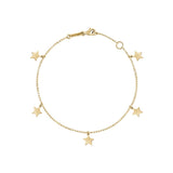 Yellow Gold Star Charm Bracelet