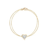 Mini Enamel White Heart Bracelet