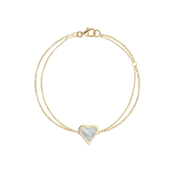 Mini Enamel White Heart Bracelet