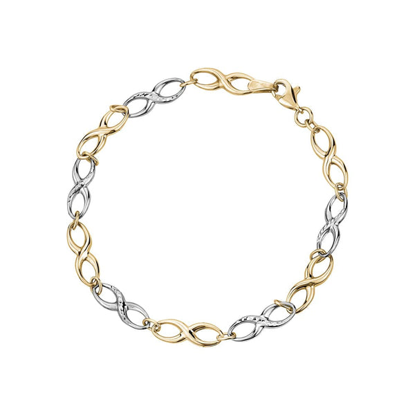 Infinity Yellow and White Gold Bracelet