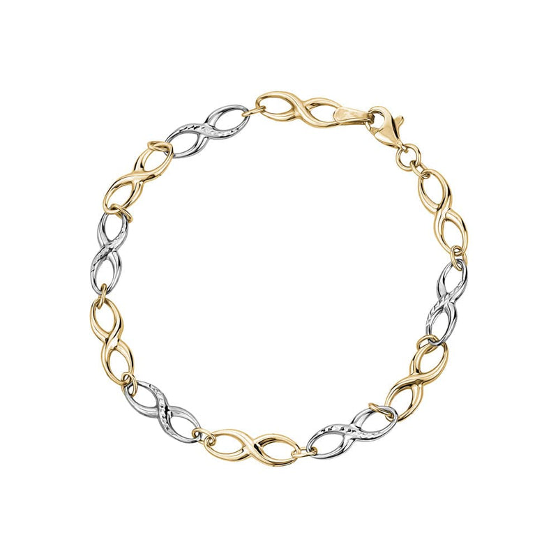 Infinity Yellow and White Gold Bracelet