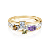 4 Stone Baguette Colored Stone Ring