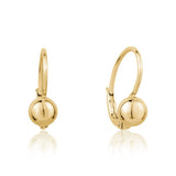 Leverback Earrings Gold Ball Dangles