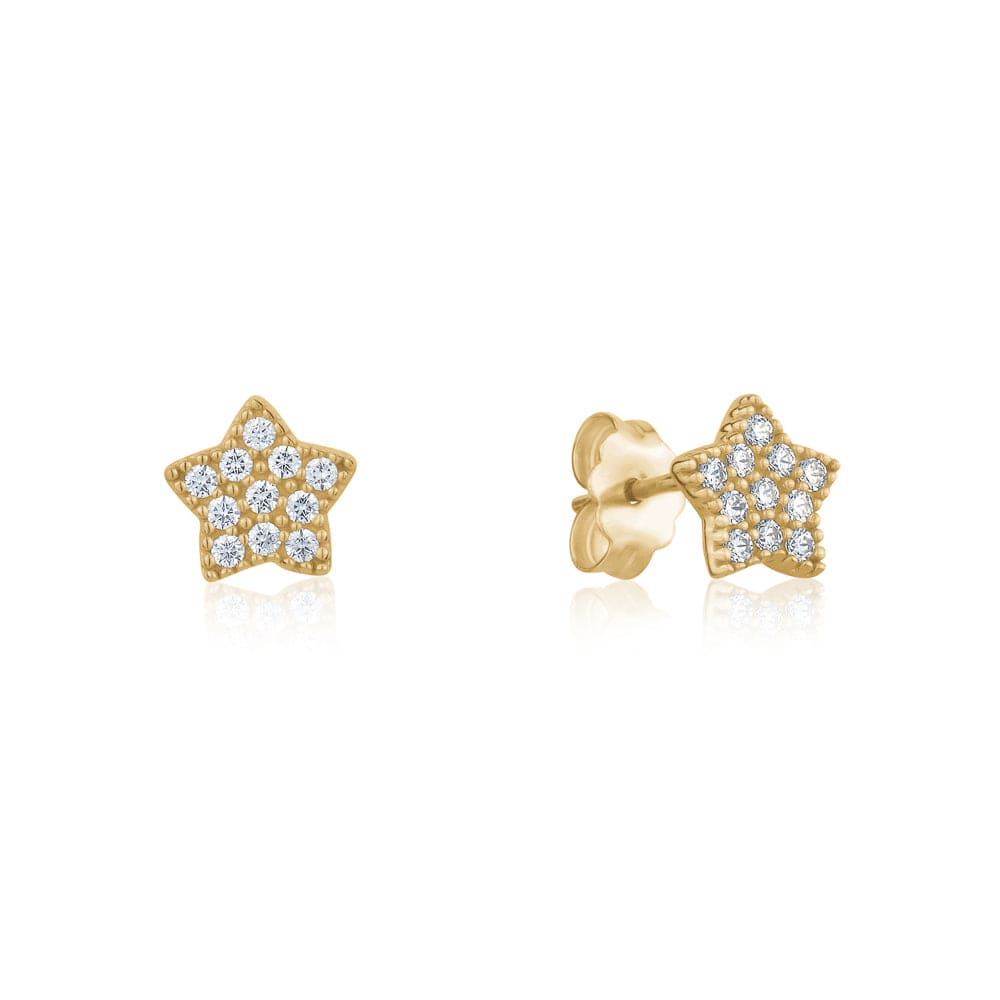 Gold Star Stud Earrings