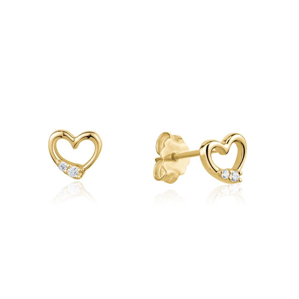 Yellow Gold Heart Earrings