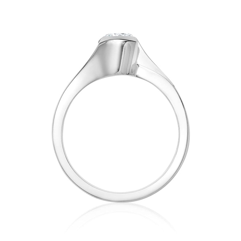 Round Solitaire Diamond Ring Bezel Cut
