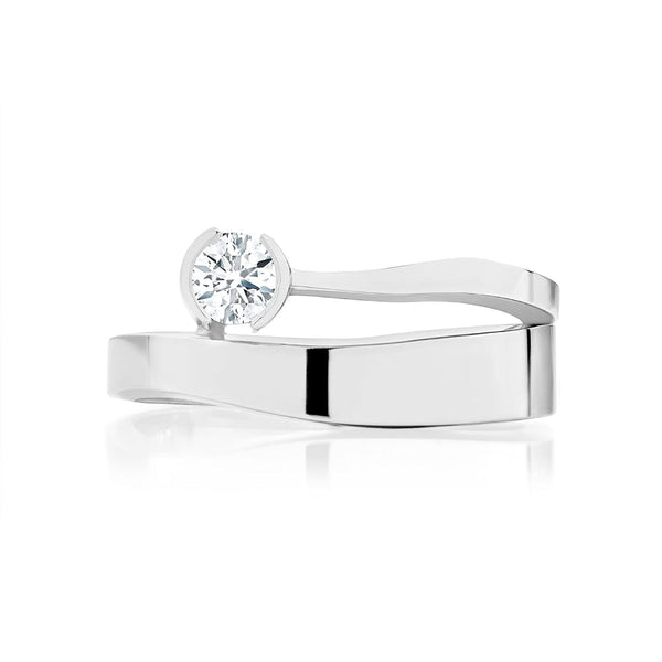 Engagement Bezel Set Solitaire Diamond Ring