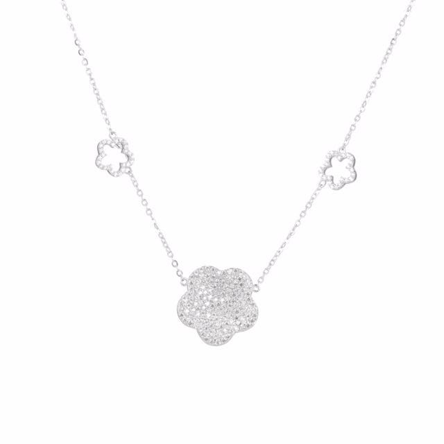 Sterling Silver Flower Necklace