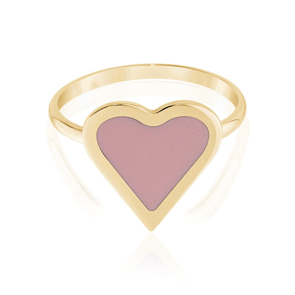 Pink Enamel Heart Ring