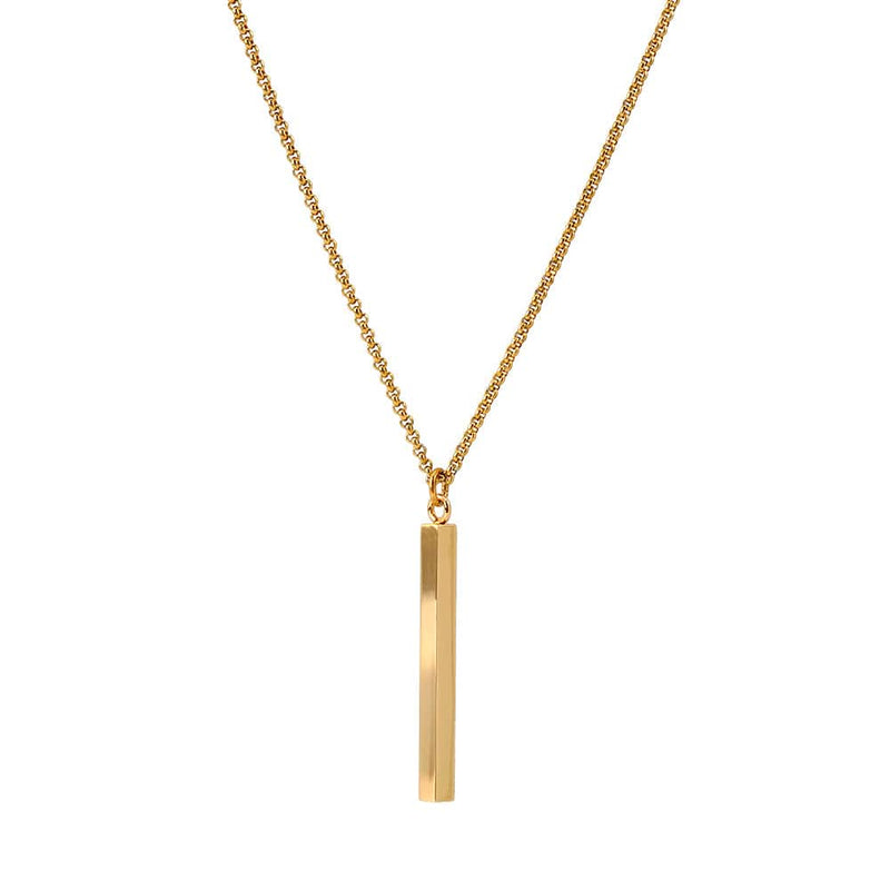 Gold Plated Bar Necklace with Chain