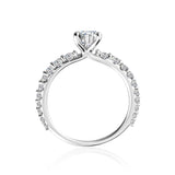 Oval Cut Diamond Engagement Ring With Graduating Side Stones