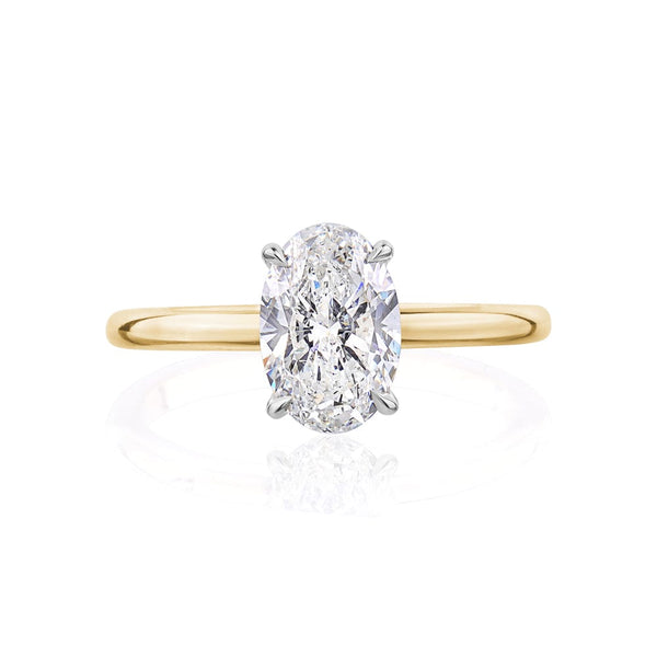 Oval Solitaire Two Tone Engagement Ring