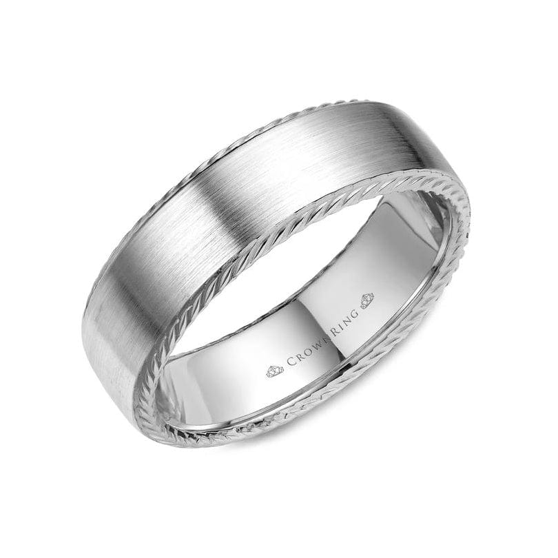 Brushed Finshed with Rope Detailng Wedding Band (7MM)