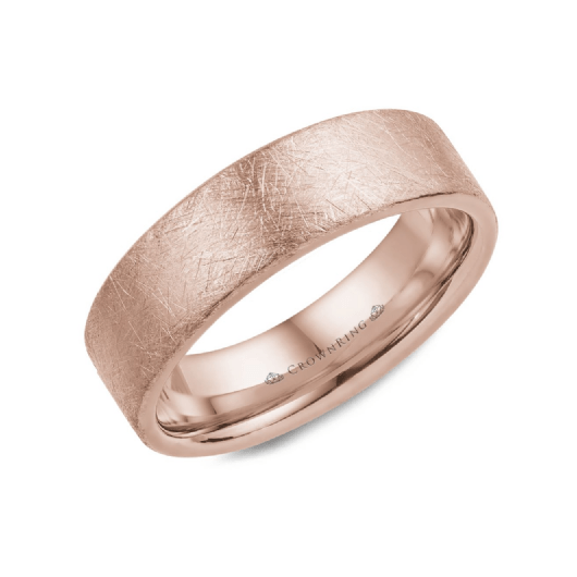 Diamond Brush Top Wedding Band (6MM)