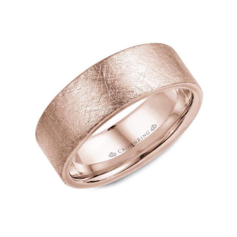 Diamond Brush Top Wedding Band (8MM)