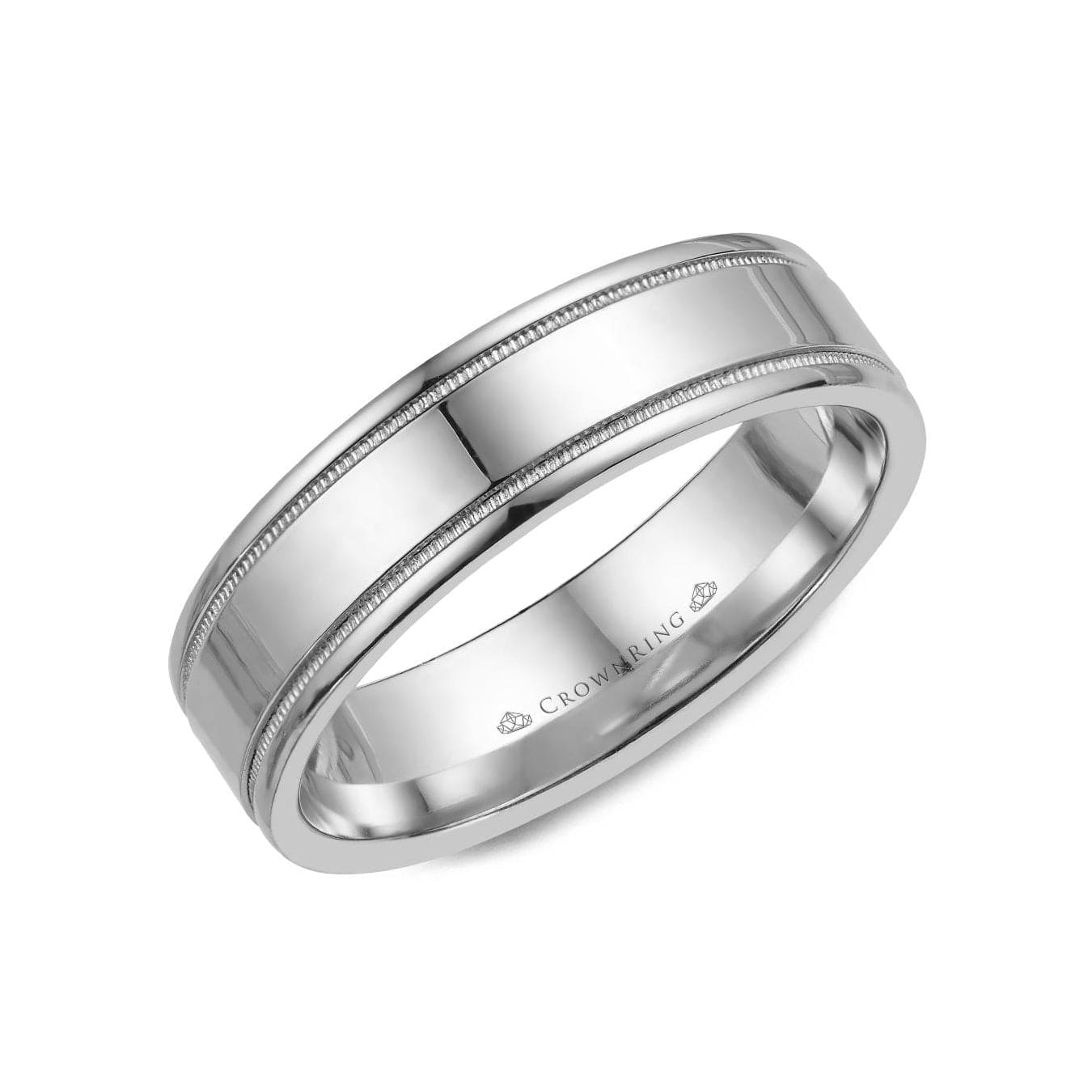 Polished Finish with Milgrain Detailing Wedding Band (6MM)