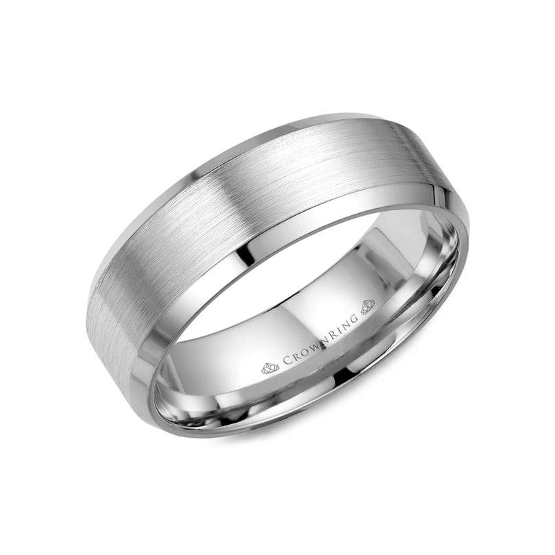 Sandpaper Center with High Polish Edges Wedding Band (8MM)