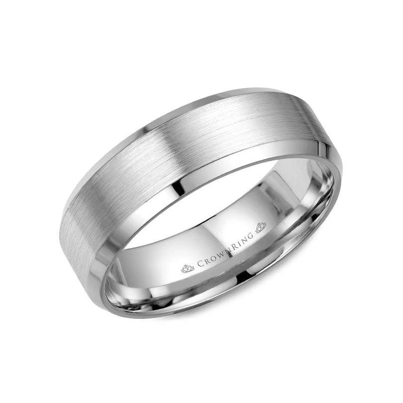 Sandpaper Center with High Polished Edges Wedding Band (7MM)