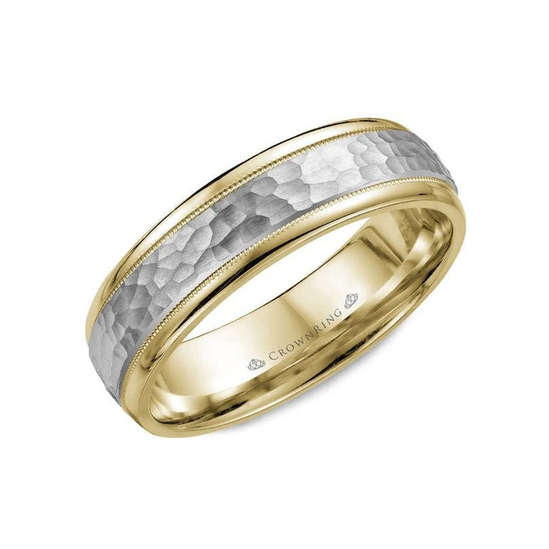 Hard Frosted Center with High Polished Edges Wedding Band (6MM)