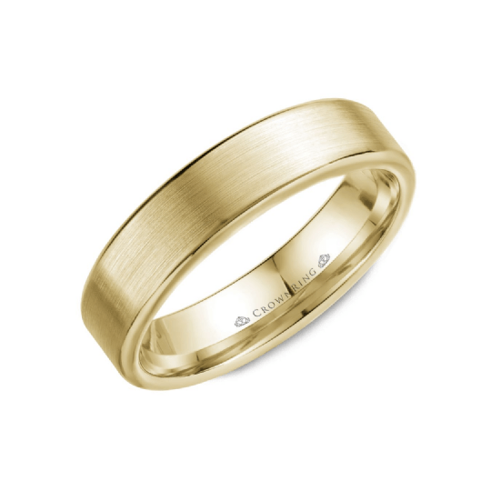 Sandpaper Top with High Polish Round Edges Wedding Band (5.5MM)