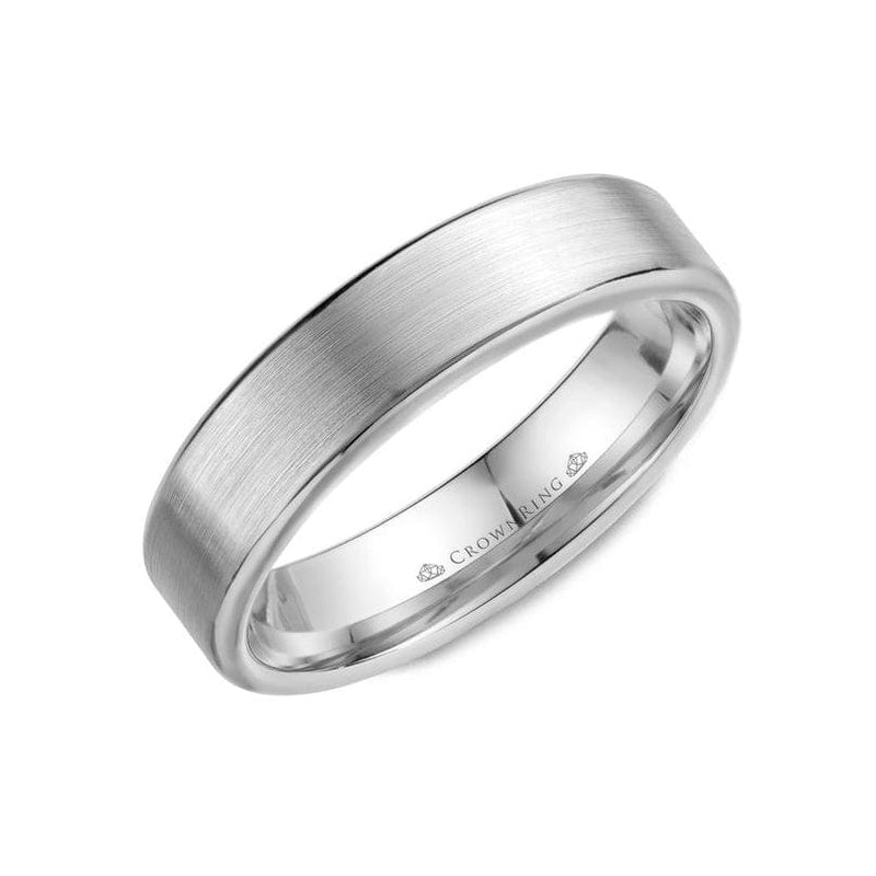 Sandpaper Top with High Polish Round Edges Wedding Band (5.5MM)