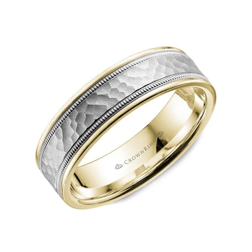 Hammered and Milgrain Wedding Band (6MM)